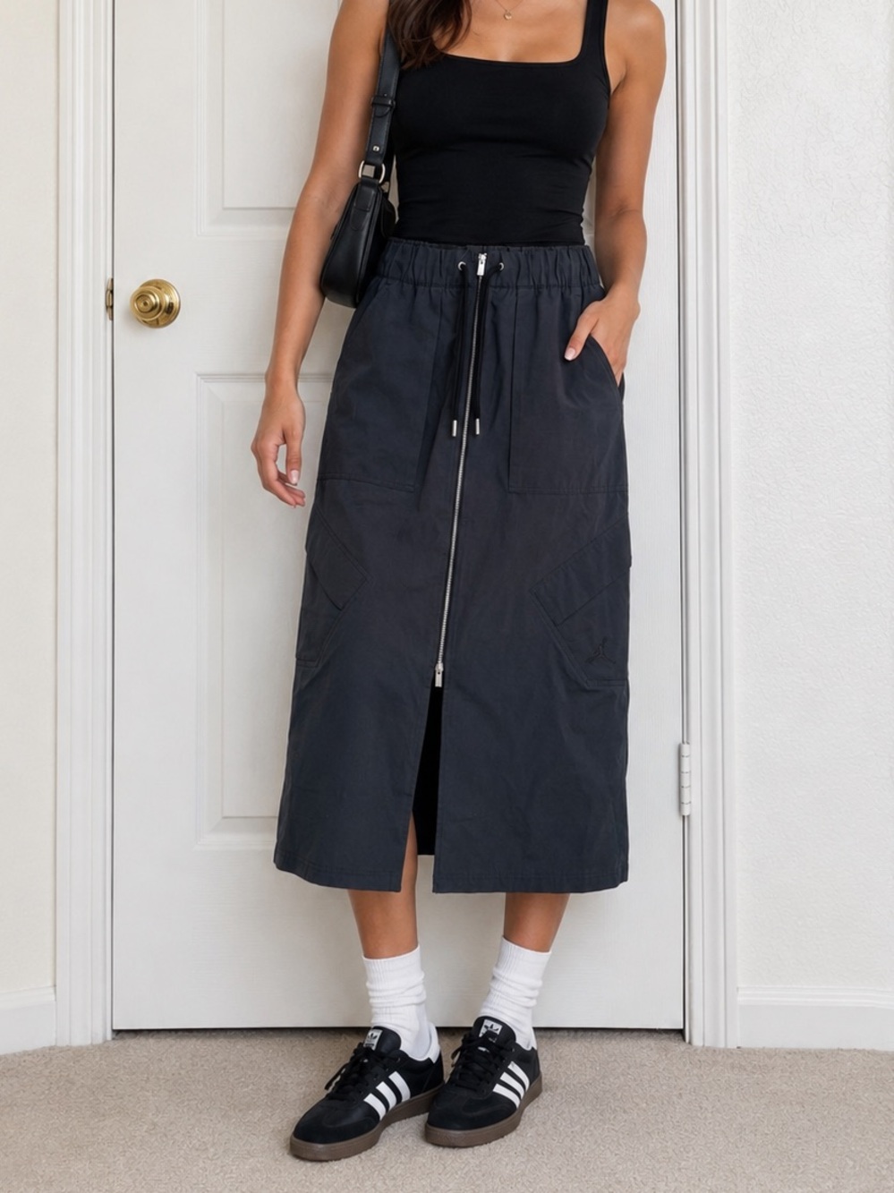 Jordan Women's Blue Dark Midi Skirt Zipper XS